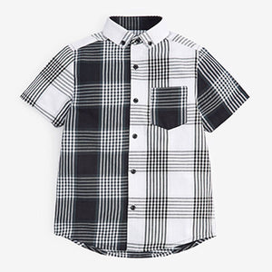 Black and White Short Sleeve Check Shirt (3-12yrs)
