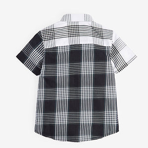 Black and White Short Sleeve Check Shirt (3-12yrs)