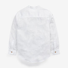 Load image into Gallery viewer, White Long Sleeve Grandad Collar Linen Mix Shirt (3-12yrs)
