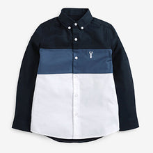 Load image into Gallery viewer, Navy/Blue/White Long Sleeve Oxford Shirt (3-12yrs)
