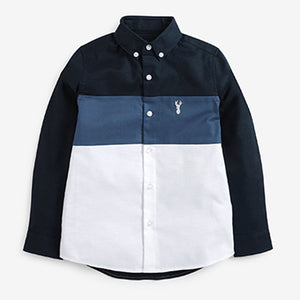 Navy/Blue/White Long Sleeve Oxford Shirt (3-12yrs)
