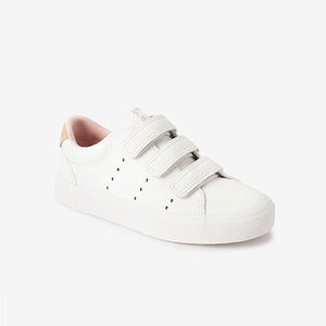 White Heart Details Touch Fastening Trainers (Older Girls)