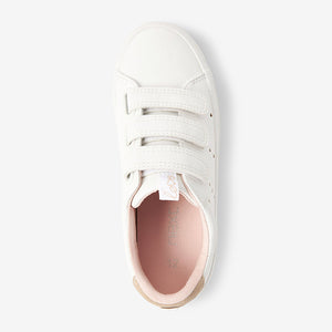 White Heart Details Touch Fastening Trainers (Older Girls)