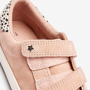 Pink Suede Touch Fastening Trainers (Older Girl)
