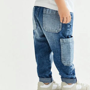 Mid Blue Utility Pull-On Jeans (3mths-6yrs)