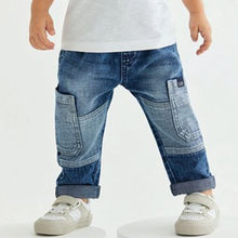 Load image into Gallery viewer, Mid Blue Utility Pull-On Jeans (3mths-6yrs)
