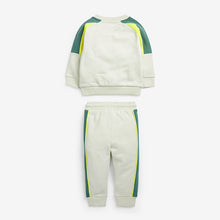 Load image into Gallery viewer, Cream Colourblock Sweatshirt And Jogger Set (3mths-5yrs)
