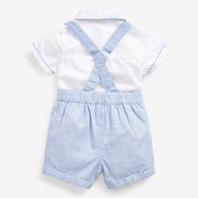 Load image into Gallery viewer, Blue Baby 3 Piece Smart Shirt, Shorts and Socks Set (0mths-18mths)
