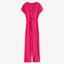 Load image into Gallery viewer, Brght Pink Plissé Jumpsuit
