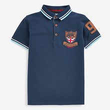 Load image into Gallery viewer, Navy Blue Heritage Badge Short Sleeve Polo Shirt (3-16yrs)
