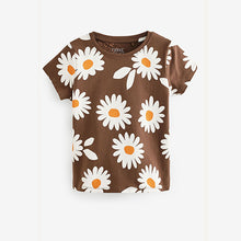 Load image into Gallery viewer, Chocolate Brown Daisy Regular Fit T-Shirt (3-12yrs)
