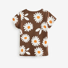Load image into Gallery viewer, Chocolate Brown Daisy Regular Fit T-Shirt (3-12yrs)

