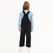 Load image into Gallery viewer, Black Denim Relaxed Dungarees (3-12yrs)
