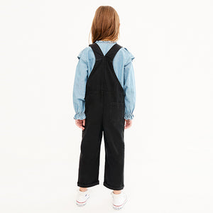 Black Denim Relaxed Dungarees (3-12yrs)