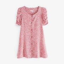 Load image into Gallery viewer, Pink Ditsy Shirred Sleeve Dress (3-12yrs)
