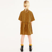 Load image into Gallery viewer, Orange/Black Gingham Relaxed Shirt Dress (3-12yrs)
