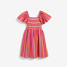 Load image into Gallery viewer, Red/Pink Stripe Angel Sleeve Dress (3-12yrs)
