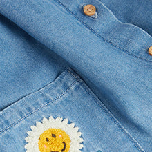 Load image into Gallery viewer, Bumblebee Denim Frill Sleeve Cotton Dress (3mths-6yrs)
