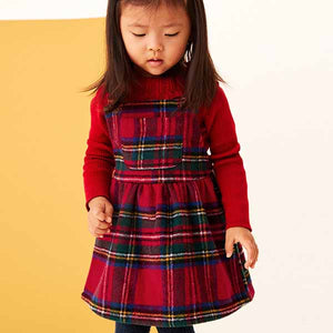 Red Tartan Check Pinafore Dress (3mths-6yrs)