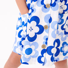 Load image into Gallery viewer, Blue Retro Print Cotton Sleeveless Dress (3mths-6yrs)
