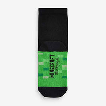 Load image into Gallery viewer, Minecraft Black 5 Pack Cotton Rich Socks (Older Boys)
