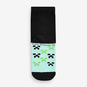 Minecraft Black 5 Pack Cotton Rich Socks (Older Boys)