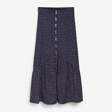 Load image into Gallery viewer, Navy Blue Spot Jersey Maxi Skirt
