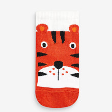 Load image into Gallery viewer, White Jungle Animal 7 Pack Cotton Rich Trainer Socks (Younger Boys)
