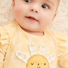 Load image into Gallery viewer, Ochre Yellow Baby 2 pieces Sunflower Top and Trouser Set (0mth-18mths)

