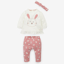 Load image into Gallery viewer, Pink Baby 3 Piece Bunny Set With Headband (0-18mths)
