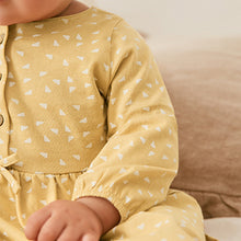Load image into Gallery viewer, Ochre Yellow Baby Jersey Dress (0mths-2yrs)
