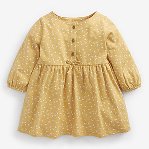 Ochre Yellow Baby Jersey Dress (0mths-2yrs)