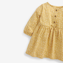 Load image into Gallery viewer, Ochre Yellow Baby Jersey Dress (0mths-2yrs)
