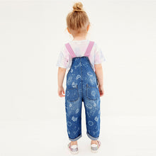 Load image into Gallery viewer, Denim Grafitti Dungarees and T-Shirt Set (3mths-6yrs)
