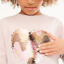 Load image into Gallery viewer, Pink Sequin Heart Tiered Jumper Dress (3-12yrs)
