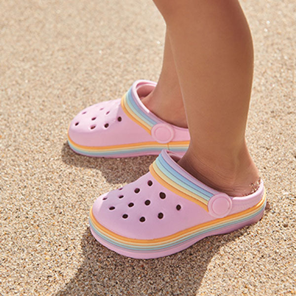 Pink Rainbow Clogs (Younger Girls)