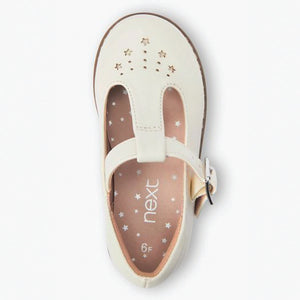 White Star Charm T-Bar Shoes (Younger Girls)