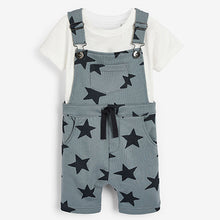Load image into Gallery viewer, Blue Star Short Dungarees And T-Shirt Set (3mths-5yrs)
