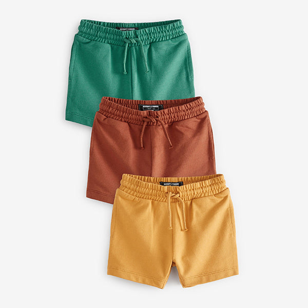 Green/Yellow/Brown 3 Pack Jersey Shorts (3mths-5yrs)