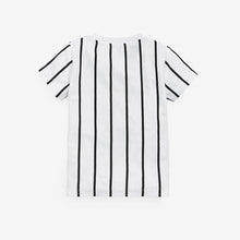 Load image into Gallery viewer, White/Black Short Sleeve Stripe T-Shirt (3mths-5yrs)
