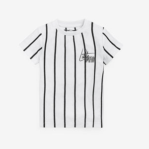 White/Black Short Sleeve Stripe T-Shirt (3mths-5yrs)