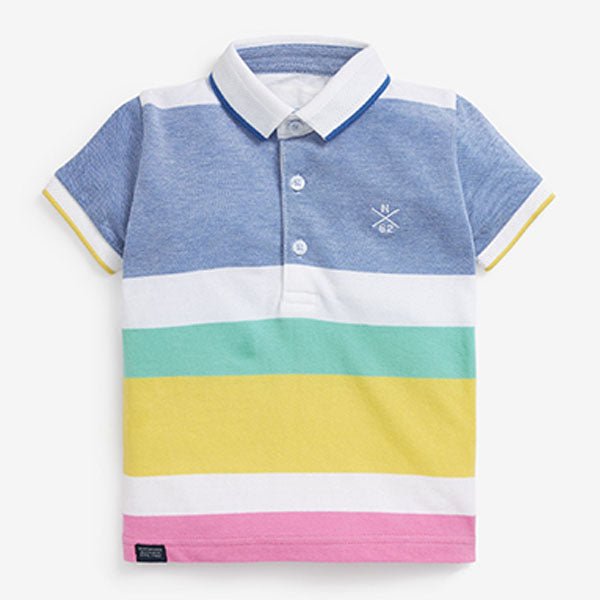 Rainbow Stripe Short Sleeve Polo Shirt (3mths-5yrs)