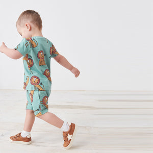 Blue Lion All Over Printed T-Shirt and Shorts Set (3mths-5yrs)