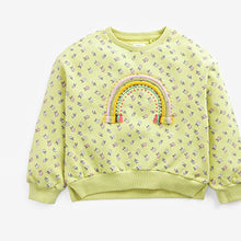 Load image into Gallery viewer, Embroidered Rainbow Floral Crew Sweatshirt (3-12yrs)
