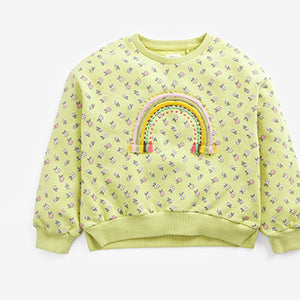 Embroidered Rainbow Floral Crew Sweatshirt (3-12yrs)