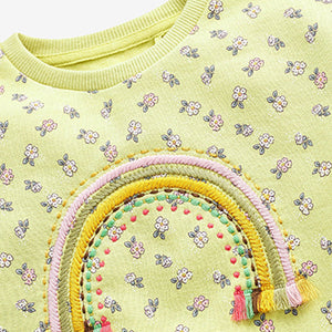 Embroidered Rainbow Floral Crew Sweatshirt (3-12yrs)