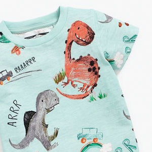 Blue Watercolor Dino All-Over Printed T-Shirt (3mths-5yrs)