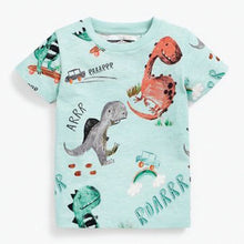 Load image into Gallery viewer, Blue Watercolor Dino All-Over Printed T-Shirt (3mths-5yrs)

