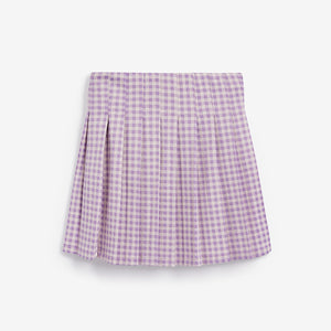 Lilac Gingham Check Tennis Style Skirt (3-12yrs)