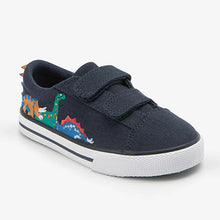 Load image into Gallery viewer, Navy Dino Strap Touch Fastening Shoes (Younger Boys)

